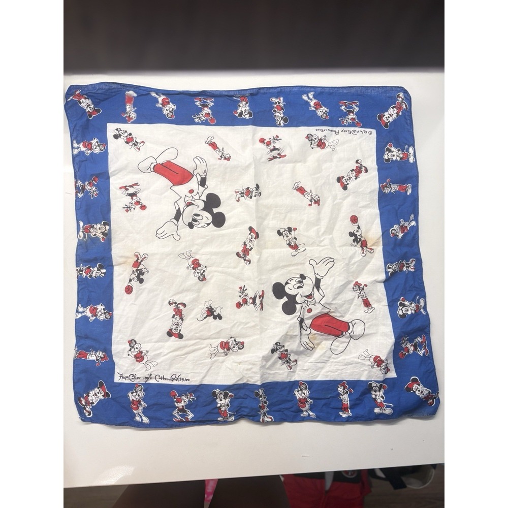 Vintage Disney Mickey Mouse  Bandana/Scarf  by  J.A. Woronowicz See Pictures